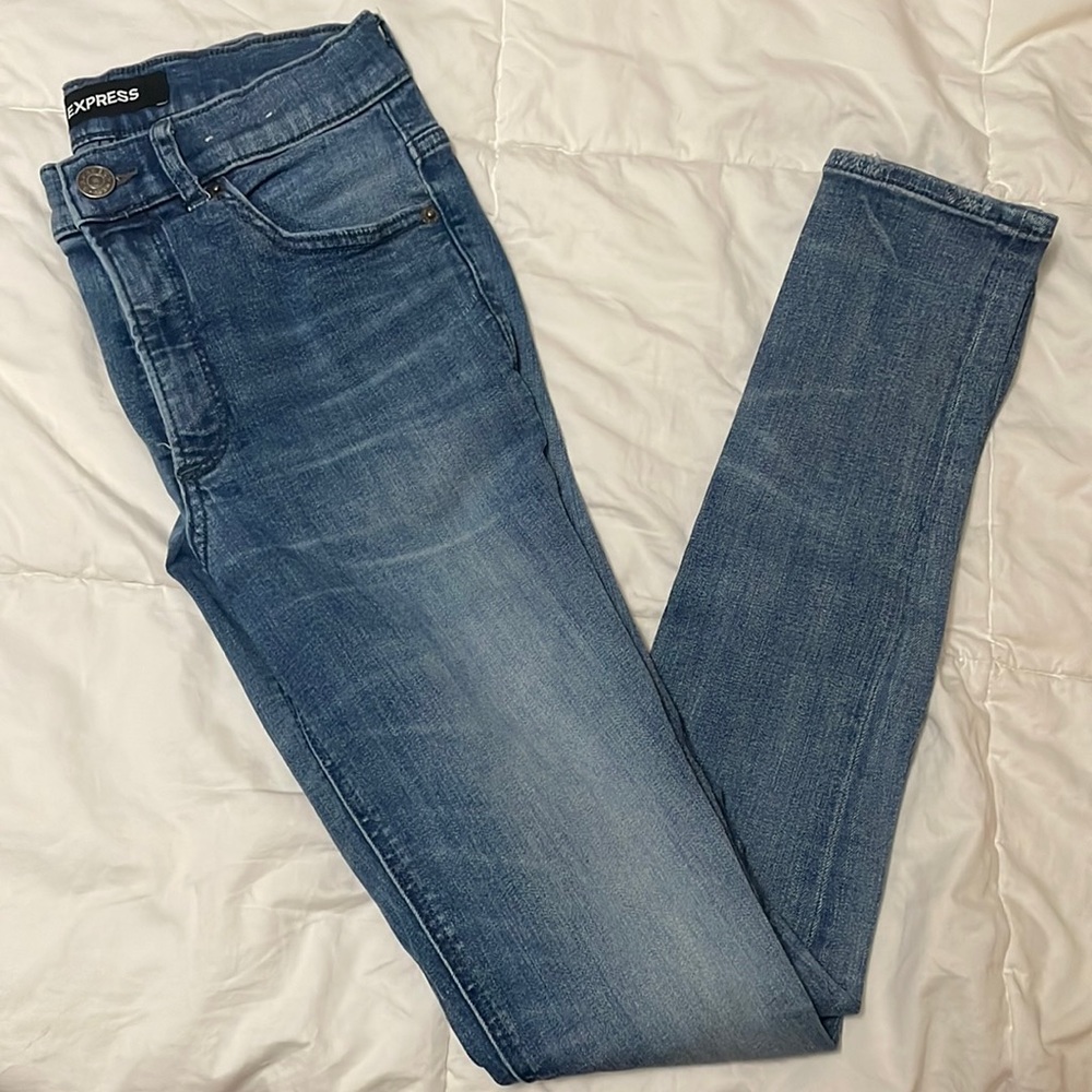 Express Medium Wash Skinny Jeans Size 4 Regular